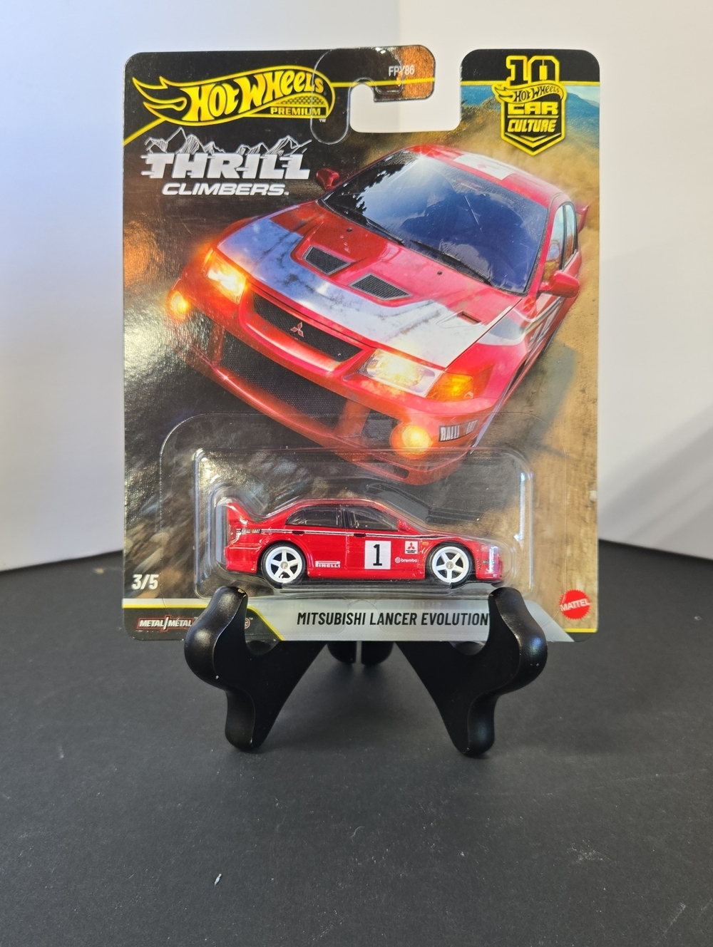Hot Wheels Thrill Climbers Mitsubishi Lancer Evolution Red Die-Cast Car